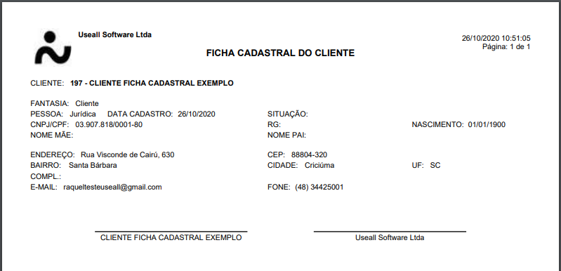 Ficha cadastral