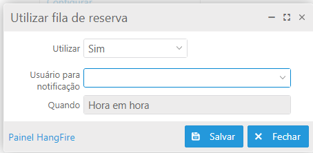 Parâmetro Fila de reserva