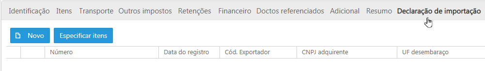 Declaração de importação