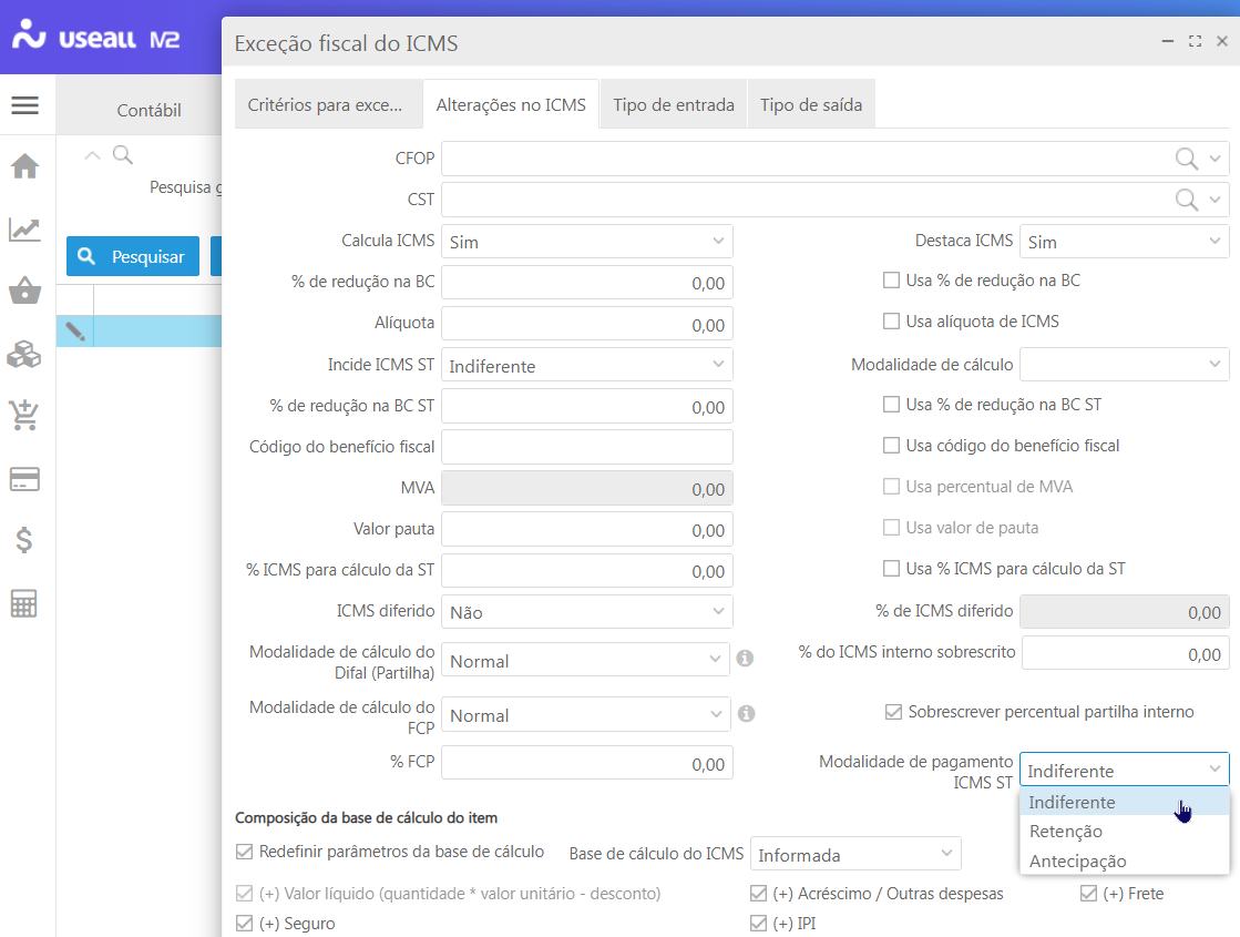 modalidade_pagamento_excecao_fiscal_icms